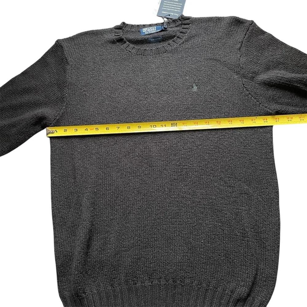 Polo Ralph Lauren‎ Vintage Black Luxury Cotton Sweater, L